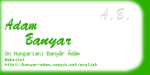 adam banyar business card